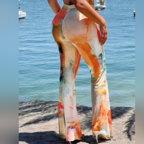 Colorful Flare Pants for Women Sz X-large - Picture 3 of 5